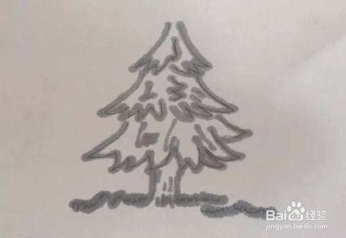 怎样画松树？