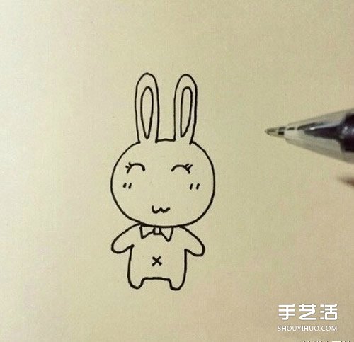 卡通小兔子简笔画教程 简单又可爱小兔子画法 -  www.shouyihuo.com