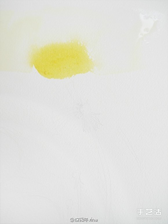 用盐和水彩画蒲公英的作品 带有油画般质感 -  www.shouyihuo.com