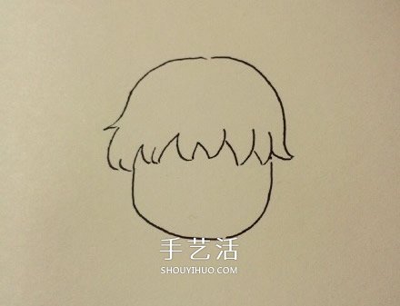 卡通风格帅气高中男生的简笔画画法图片 -  www.shouyihuo.com