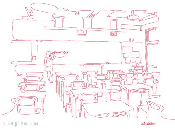 ippitsugaki 用一条线完成整幅画 -  www.shouyihuo.com