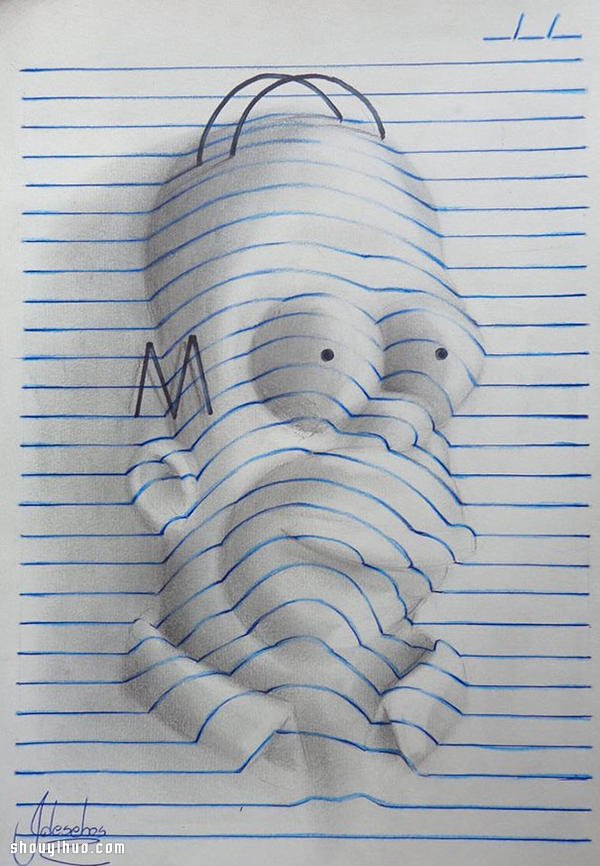 笔记本上的魔法师 J Desenhos 手绘浮雕 -  www.shouyihuo.com