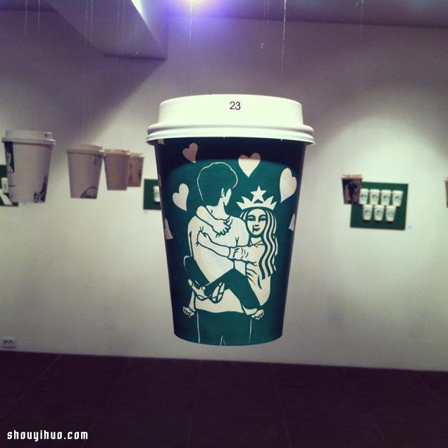 韩国画家 SOO MIN KIM 的创意纸杯画 -  www.shouyihuo.com